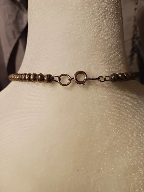 Squash Blossom Authentic Vintage Sterling Silver Native American Necklace Bell - Picture 8 of 16